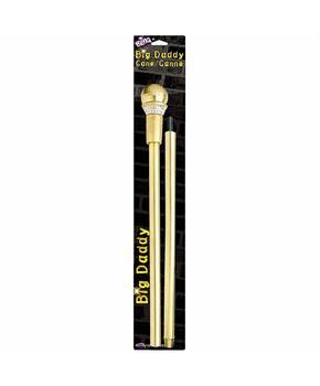 35\ Gold Cane with Disco Ball & Rhinestones Costume Accessory