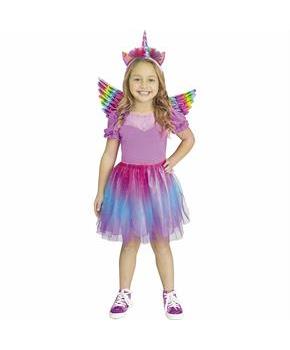 Kids Vivid Unicorn Wing Tutu Set Costume Accessory