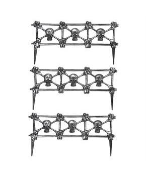 Black Skull Graveyard Fence Halloween Decoration