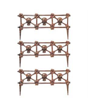 Rust Skull Graveyard Fence Halloween Decoration