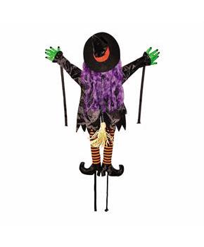 36\ Wrong Way Witch Tree Hugger Outdoor Halloween Decoration