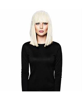 Adults Black Bling Pearl Wig