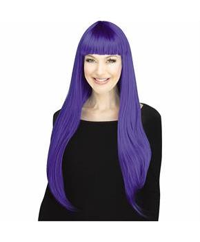 Adults Got You Babe Black Long Hair with Bangs Wig