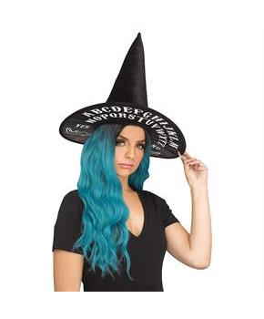 Adult Black Witch Hat with Spirit Board Print