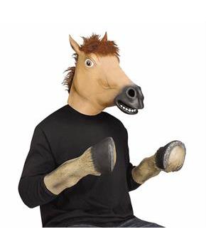 Adults Brown Horse Face Overhead Mask