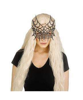 Gothic Black Sparkle Spider Web Eye Mask