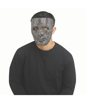 Adults Silver Rhinestone Bling Plastic Full Mask - One Size