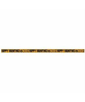 50 Ft. Black & Orange Boo! Happy Haunting! Caution Tape