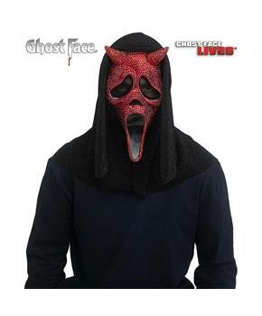 Adults Ghost Face Red Rhinestone Bling Devil Face Full Mask - One Size