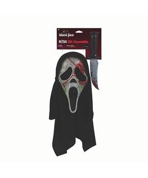 Adults ScreamT Ghost Face Bling Bloody Mask & Knife Costume Accessory