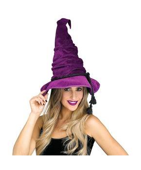 Adult Purple Velour Witch Hat