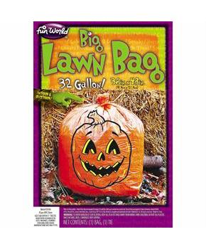 36" x 48" Orange Pumpkin Face Lawn Bag Halloween Decoration