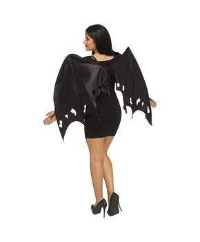 Adult Black Satin Wings Costume Accessory