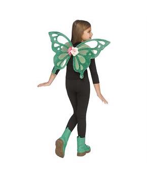 Kid's Green Shimmer Butterfly Wings Costume Accessory