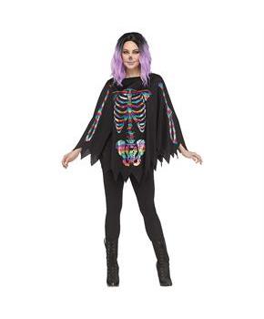 Adult Skeleton Poncho Costume Accessory