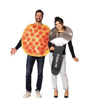 Pepperoni Pizza & Pizza Cutter Adult Couples Costume