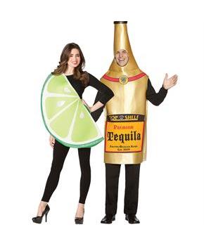 Tequila Bottle & Lime Slice Couple Costume