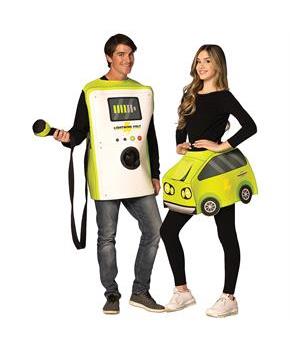 Adults Electric Car & Charger Couples Costume