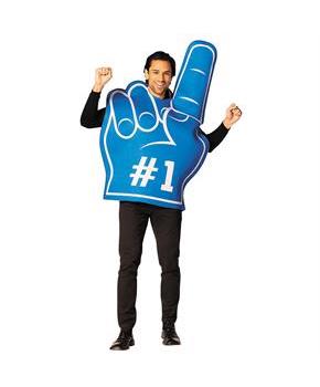 Adults Blue Team Spirit #1 Foam Finger Tunic Costume