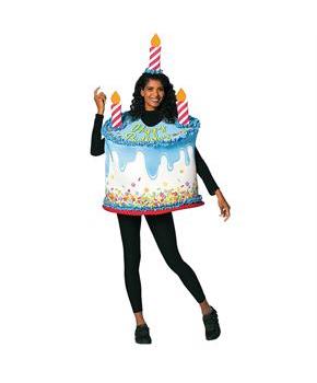 Adult's Happy Birthday Confetti Cake with Candle Costume
