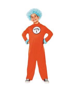 Kids Dr. Seuss Thing 1 or Thing 2 Jumpsuit Costume