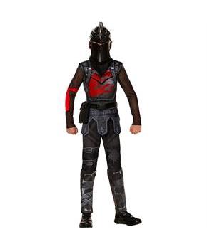 Kids Fortnite Black Polyester Jumpsuit Black Knight Costume