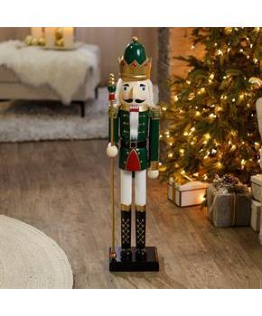 3FT GIANT WOODEN NUTCRACKER GRN