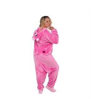 Adults Care Bears Cheer Bear Hooded Onesie Jumpsuit Costume