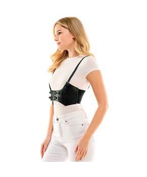 Adjustable Faux Leather Buckle Harness Bust Corset Costume Accessory