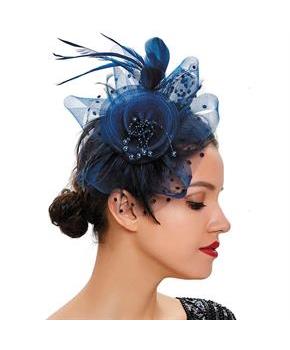 Adults Navy Blue Kentucky Derby Fascinator Hat
