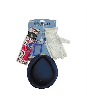 Adults Stewardess Costume Accessory Kit - 6 Pc.