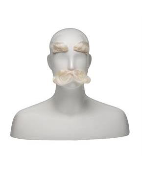 Eyebrow & Mustache Set Synthetic White 60
