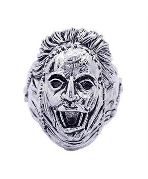 The Texas Chainsaw Massacre Leatherface Face Plated Brass Ring - Size 12