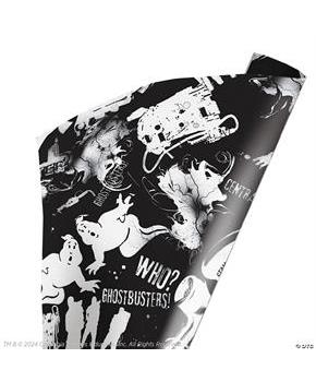 96" x 30" Wrapped in Terror GhostbustersT Black & White Wrapping Paper
