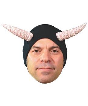 Adults Devils Cap Knit Hat with Horns - One Size