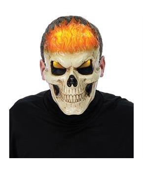 Light-Up Orange Inferno Skull Mask
