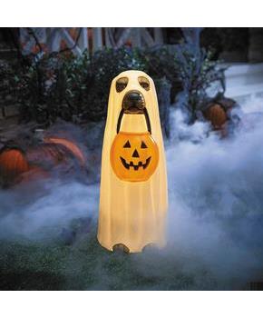 23 1/4" Light-Up Ghost Dog Blow Mold with C7 LED Halloween Decoration