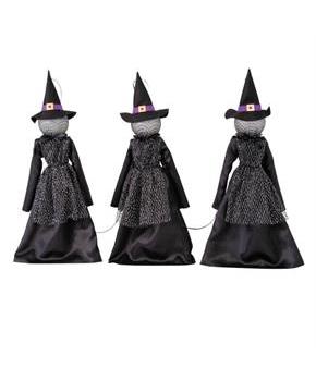 27 1/2" Light-Up LED Witch Pathway Yard Stakes Halloween Decoration