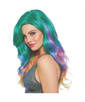 JEWEL TONE RAINBOW WIG