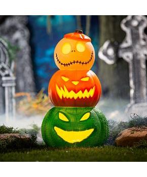 The Nightmare Before Christmas Light-Up Jack & Oogie Boogie Decoration, 18 1/2"