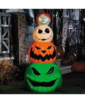 49" Light-Up The Nightmare Before Christmas Character Pumpkin Stack Halloween Decoration