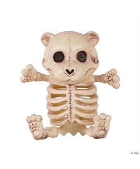 Sitting Bear Plastic Skeleton Halloween Tabletop Decoration, 13 1/4"