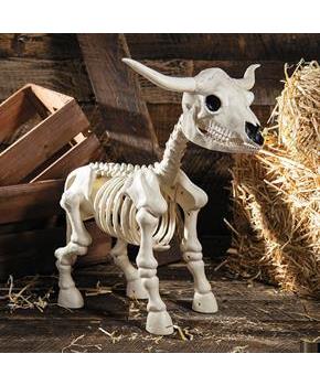 21 1/4" Standing Steer Skeleton Halloween Decoration