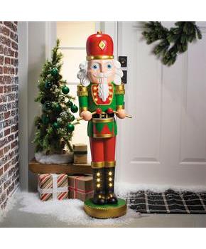 4 Ft. Light-Up Nutcracker with Drumsticks Christmas Decoration