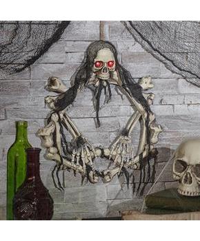 Light Up Skeleton Wreath