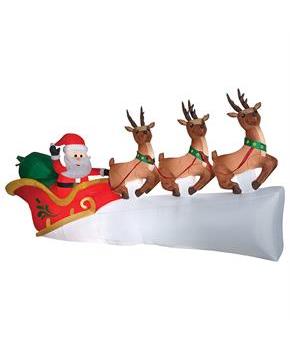 Airblown Santa in Sleigh Scene 68\ Inflatable Christmas Outdoor Yard Decor