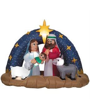Airblown Snowy Night Nativity Scene 78\ Inflatable Christmas Outdoor Yard Decor