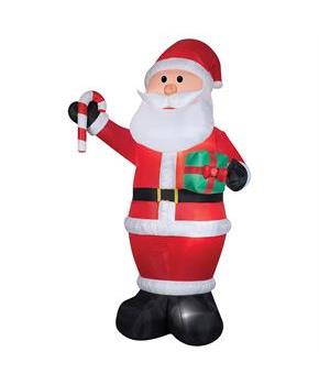 Airblown Giant Santa with Gift and Candy Cane 82\ Inflatable Christmas Outdoor Yard Decor