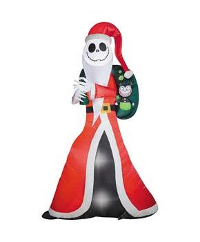 Airblown Jack Skellington as Sandy Claws 60\ Inflatable Christmas Outdoor Yard Decor