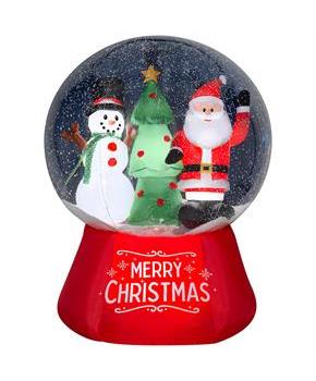 6 Ft. Airblown Santa & Snowman Snow Globe with Snow Pellets & Built-In LED Lights Christmas Outdoor Yard Decoration